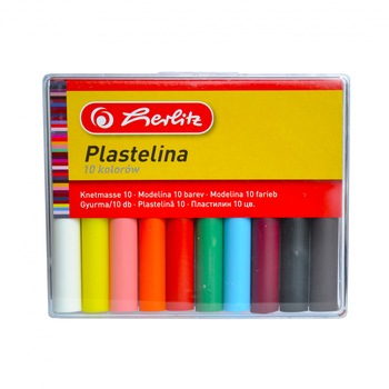 Set Plastilina Herlitz, economic, cutie plastic, 10 buc/set Set Plastilina Herlitz, economic, cutie plastic, 10 buc/set