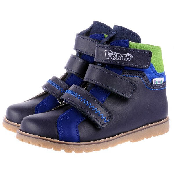 Ghete profilactice din piele pentru baieti MRUGALA PORTO 5100-2, Bleumarin 21