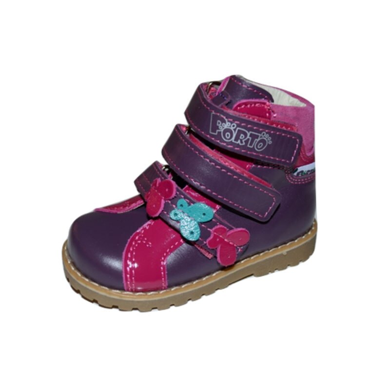 Ghete profilactice din piele pentru fete Porto 5100a, Fucsia 22