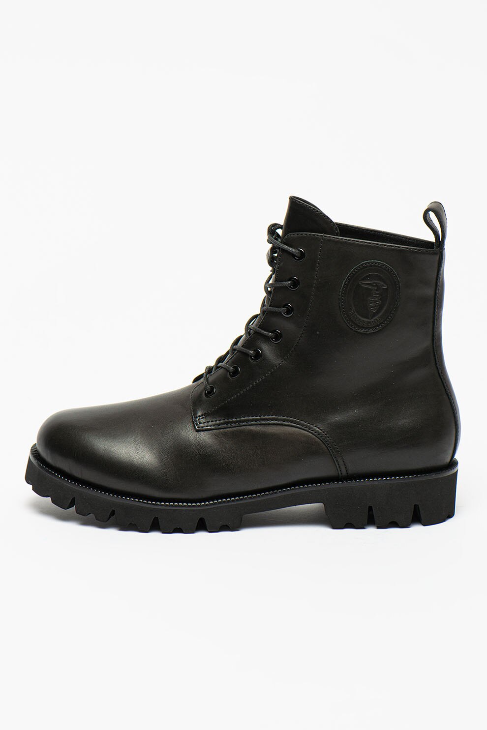 Trussardi, Ghete de piele cu logo, Negru
