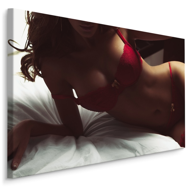 EROTIZMUS vászonfestmény Glamour Woman 40cm x 30cm vászon, szexi, erotikus modell, érzéki, modern dizájn, nappali