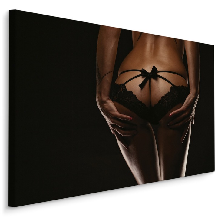 Erotizmus vászonfestmény érzéki nő 90 cm x 60 cm férfiaknak, szexi fehérnemű, dekoratív, nappali, 3D hatás