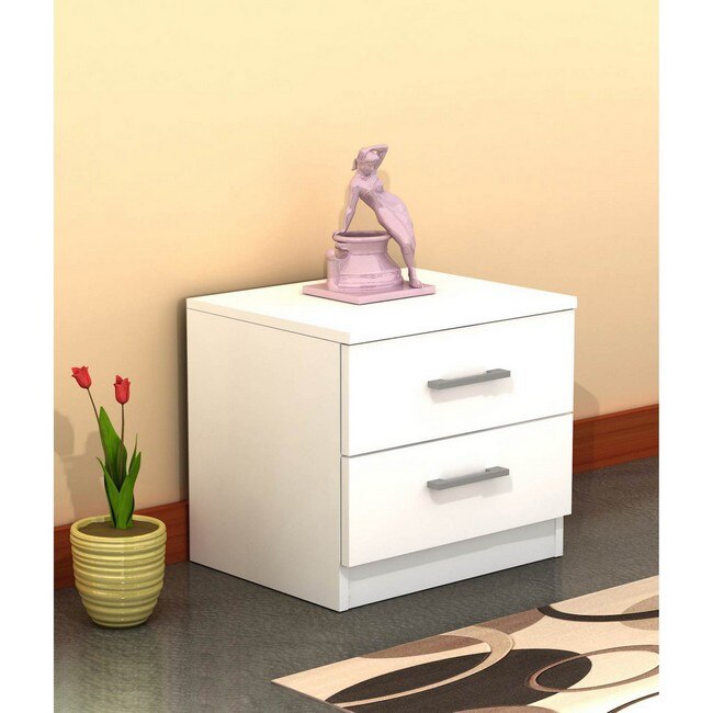 Noptiera Homemania, 50 x 41 x 45 cm, Lemn, Alb