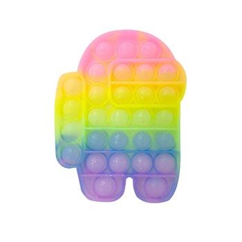 Jucarie interactiva antistres din silicon moale Pop it Now, Push Bubble , model among us cu sclipici , multicolor Selling Depot ® Jucarie interactiva antistres din silicon moale Pop it Now, Push Bubble , model among us cu sclipici , multicolor Selling Depot ®