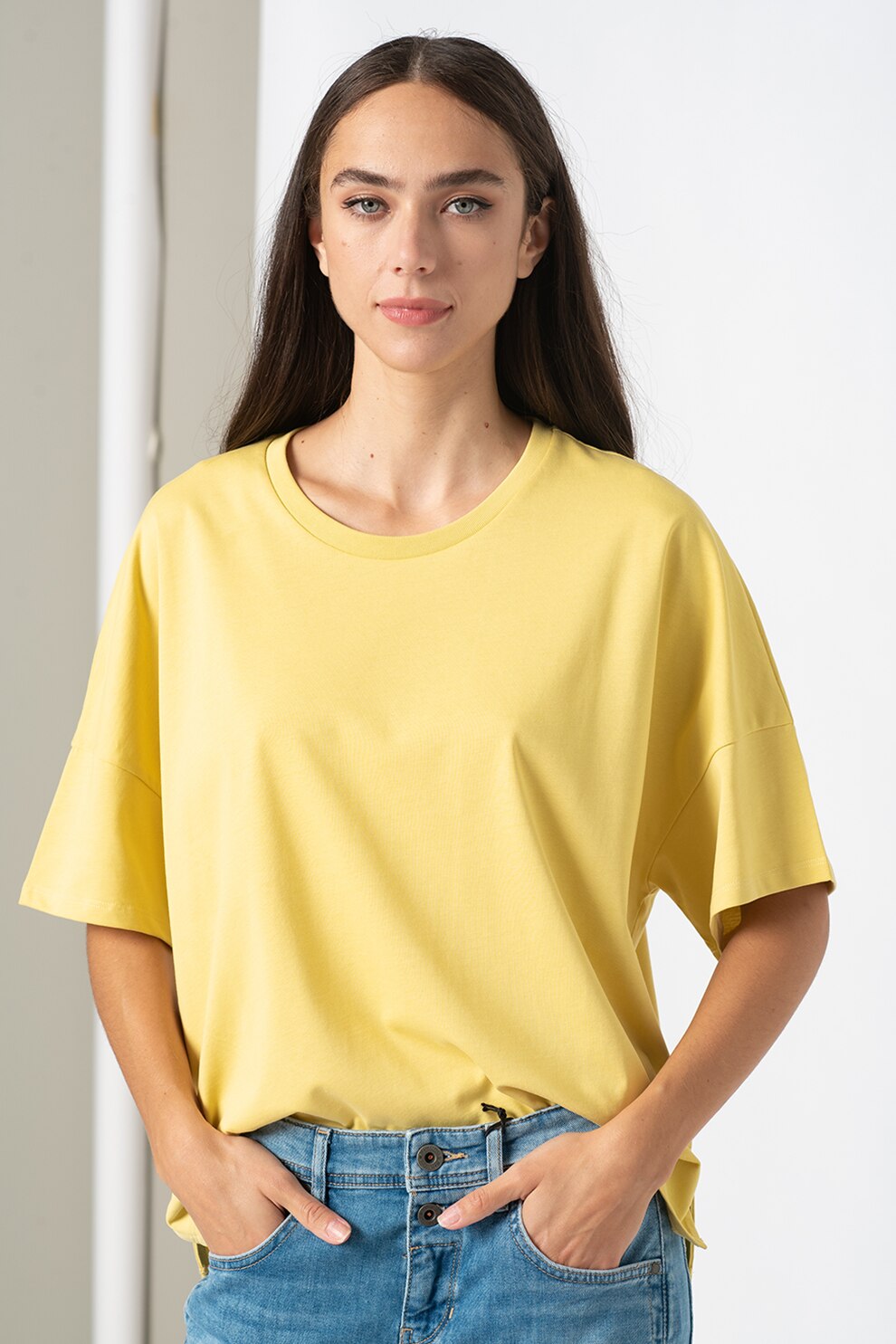 Marc O'Polo, Tricou supradimensionat de bumbac organic, Galben