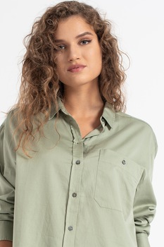 Marc O'Polo, Camasa de bumbac cu buzunar pe piept, Verde menta Marc O'Polo, Camasa de bumbac cu buzunar pe piept, Verde menta