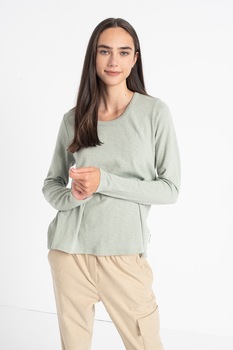 Marc O'Polo, Bluza din bumbac cu decolteu rotund, Verde pal Marc O'Polo, Bluza din bumbac cu decolteu rotund, Verde pal