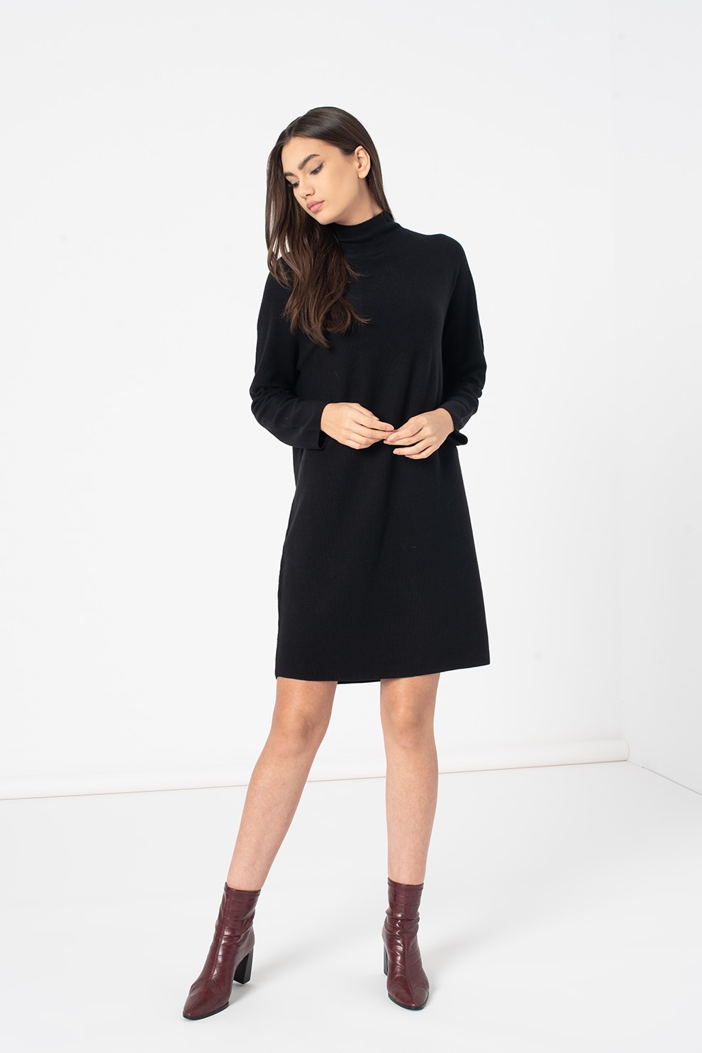 Marc O'Polo, Rochie tip pulover cu maneci raglan, Negru