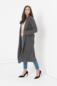 Marc O'Polo, Palton din amestec de lana cu guler sal, Gri inchis, M Marc O'Polo, Palton din amestec de lana cu guler sal, Gri inchis, M