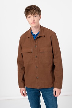 Marc O'Polo, Camasa de bumbac cu buzunare cu clapa, Maro Marc O'Polo, Camasa de bumbac cu buzunare cu clapa, Maro