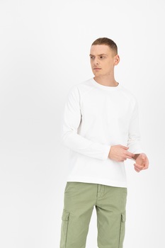 Marc O'Polo, Bluza sport de bumbac cu maneci raglan, Alb Marc O'Polo, Bluza sport de bumbac cu maneci raglan, Alb