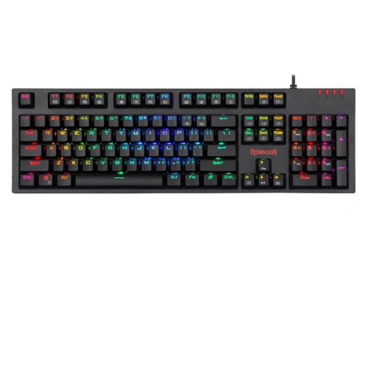 Tastatura, Redragon, Amsa Pro K592, Gaming, USB, RGB, Mecanica, V-Optical, Negru