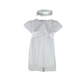 Set 2 piese pentru fete Christopher Baby Club 4945A-62-1-3-luni, Alb Set 2 piese pentru fete Christopher Baby Club 4945A-62-1-3-luni, Alb