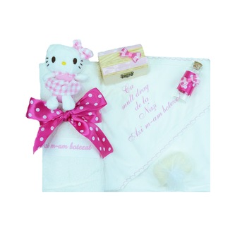 Trusou botez Fete Mini Bimbi Hello Kitty TMB-09-0-6-luni, Multicolor Trusou botez Fete Mini Bimbi Hello Kitty TMB-09-0-6-luni, Multicolor