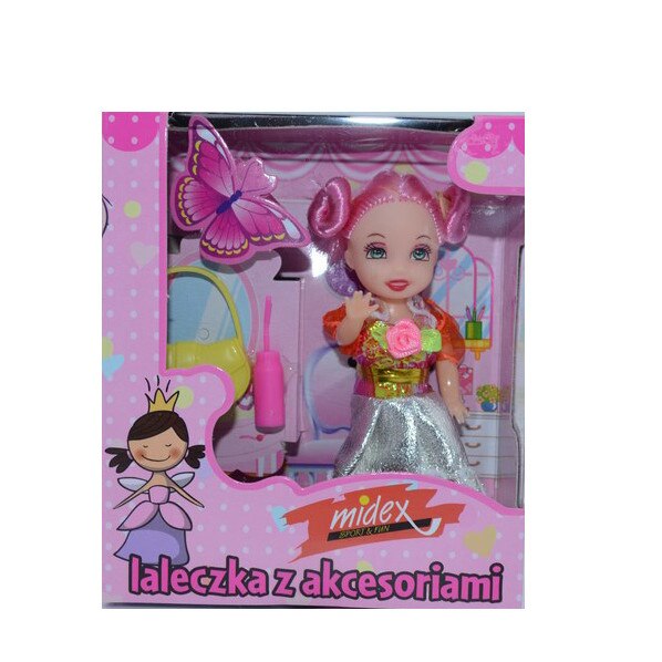 Jucarie papusa cu accesorii-Midex 2798C-R, Roz