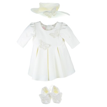 Set 3 piese pentru fete Mini Junior RF-11-3-6-luni-68-cm, Crem 3-6 luni Set 3 piese pentru fete Mini Junior RF-11-3-6-luni-68-cm, Crem 3-6 luni