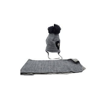 Caciula si fular baieti Ala Baby ABBY6-G-44, Gri 46 CM Standard Caciula si fular baieti Ala Baby ABBY6-G-44, Gri 46 CM Standard