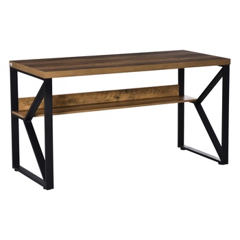 Birou modern HOMCOM, Metal/MDF, 140x60x76 cm, Negru/Maro Birou modern HOMCOM, Metal/MDF, 140x60x76 cm, Negru/Maro