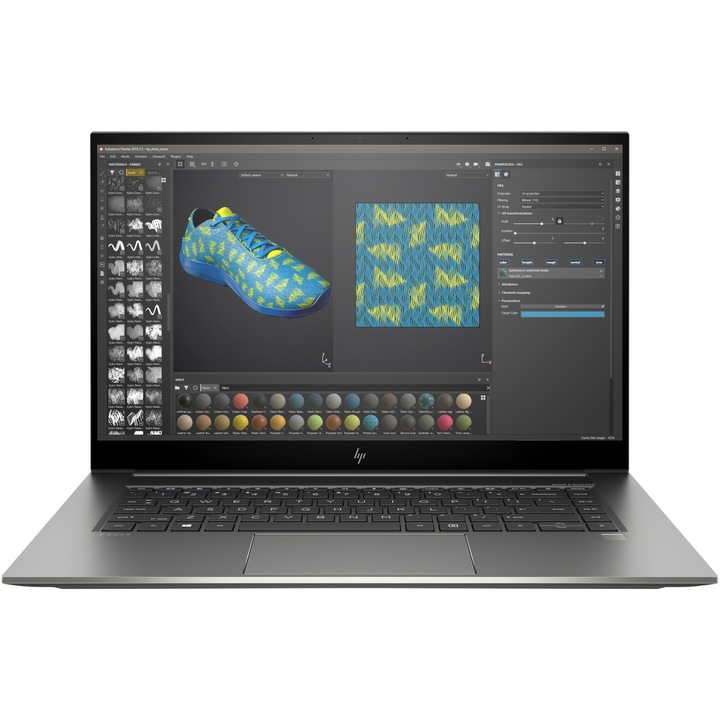 Laptop HP Zbook Studio G7, 15.6", i7 (pana la 5.1 GHz), 16 GB RAM, 512 GB SSD, NVIDIA Quadro RTX 3000 6 GB, Windows 10 Pro, Silver