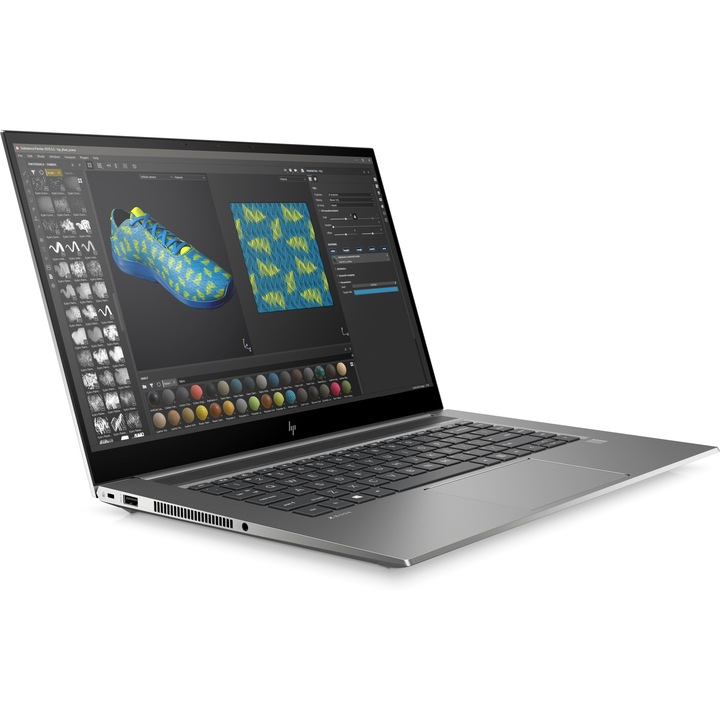 HP Zbook Studio G7 Laptop, 15.6 hüvelykes, i7 akár 5.1 GHz, 16 GB RAM, 512 GB SSD, NVIDIA Quadro RTX 3000 6 GB, Windows 10 Pro, ezüst