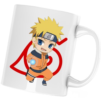 Cana Naruto To Boruto Manga Romana Anime, alba, 330 ml Cana Naruto To Boruto Manga Romana Anime, alba, 330 ml