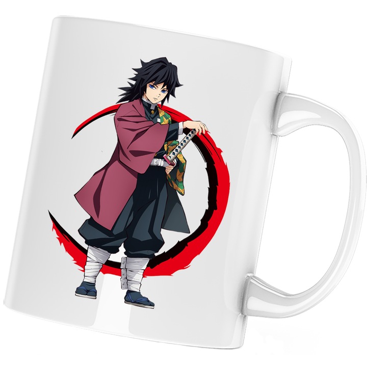 Чаша, Demon Slayer Giyu Tomioka Аниме Манга, 330 мл, Бял