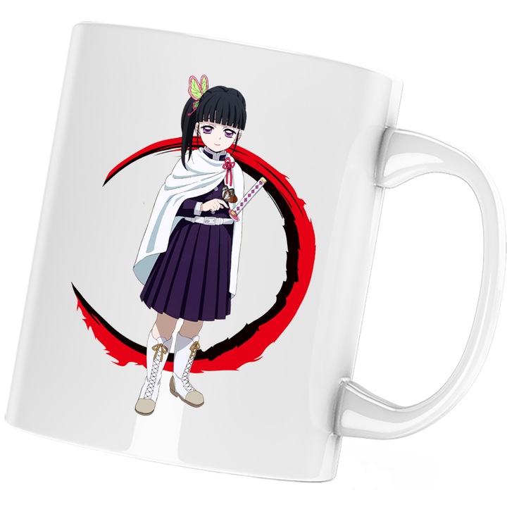 Чаша Demon Slayer Kanao Tsuyuri Dark Manga, Бял, 330 мл