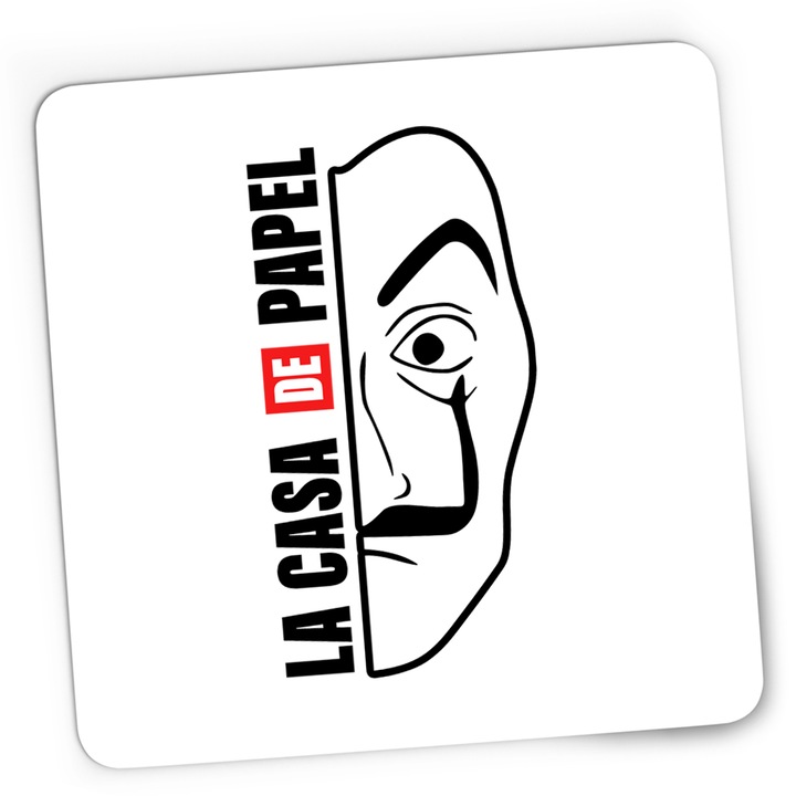 Mousepad Gaming La Casa de Papel Mask Love Gift, 21x19 cm