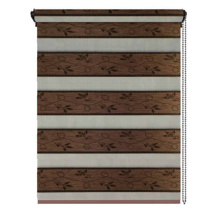 Rulou textil zebra-Day&Night, Lux 1036, dimensiune panza 76x100 cm, dimensiune finala 80x100 cm, accesorii albe