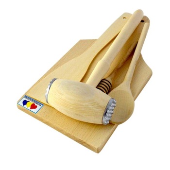 Tocator cu accesorii, lemn, 35 x 17 x 7 cm Tocator cu accesorii, lemn, 35 x 17 x 7 cm