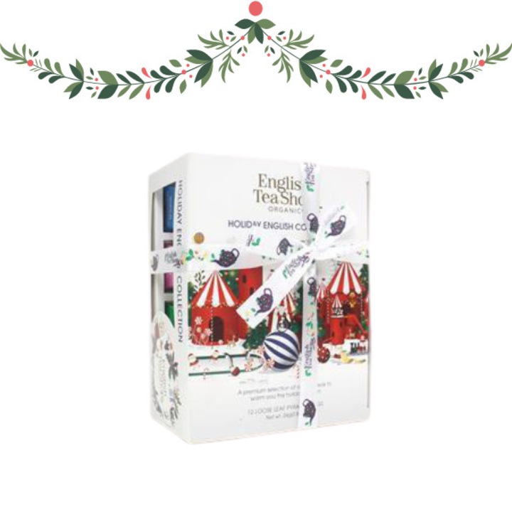 English Tea Shop British Toys Fehér Karácsonyi Teaválogatás - selyempiramis, 12 db, 24 g