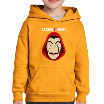 Hanorac copii La Casa de Papel Bella Ciao, Portocaliu Hanorac copii La Casa de Papel Bella Ciao, Portocaliu