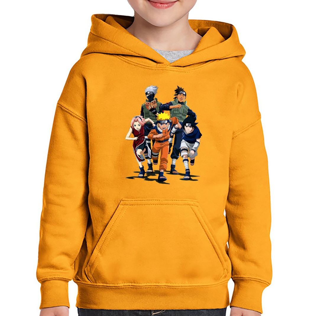 Hanorac copii Naruto Team Uzumaki Kakashi Anime Manga, Portocaliu