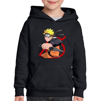 Hanorac copii Naruto Boruto Shippuden Kung Fu Anime Manga, Negru Hanorac copii Naruto Boruto Shippuden Kung Fu Anime Manga, Negru
