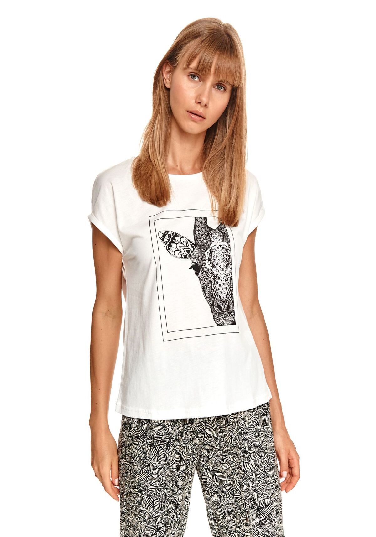 Tricou dama, TOP SECRET, SPO5280, Alb