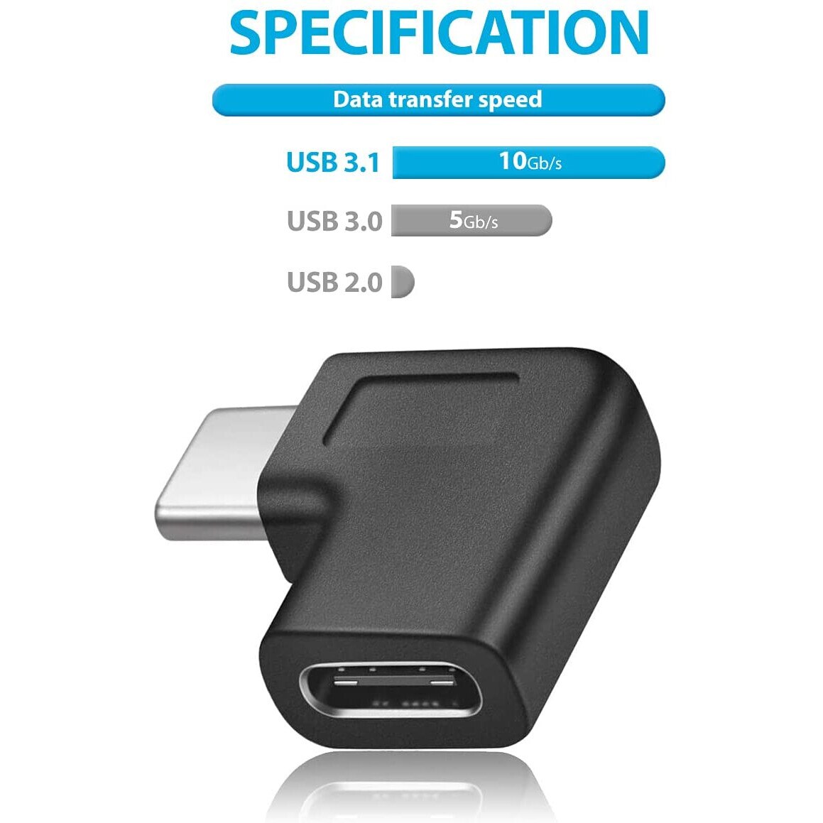 Adaptor FAC LShape 90 grade, USB C Type C tata la mama, Negru eMAG.ro
