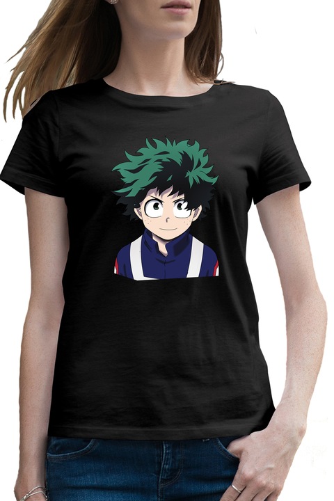 Női Póló Hero Academy Deku Rebel Gamer Anime, Fekete