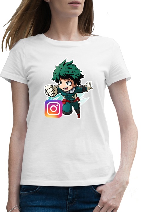 Női Póló My Hero Academia Instagram Teremtő Anime Manga, Fehér