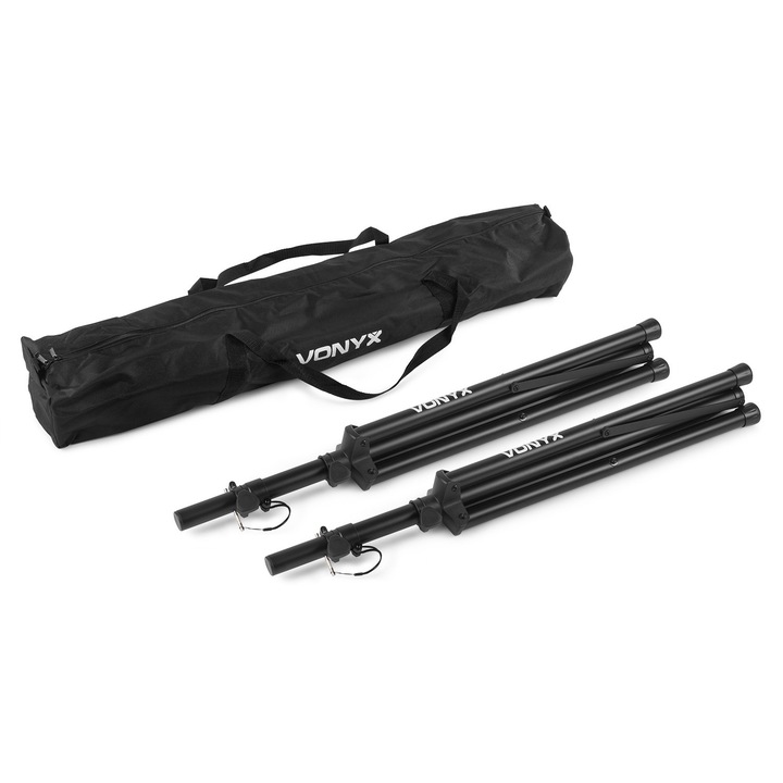 Комплект стойки за тонколони с калъф, Vonyx, 100-175см, 30кг