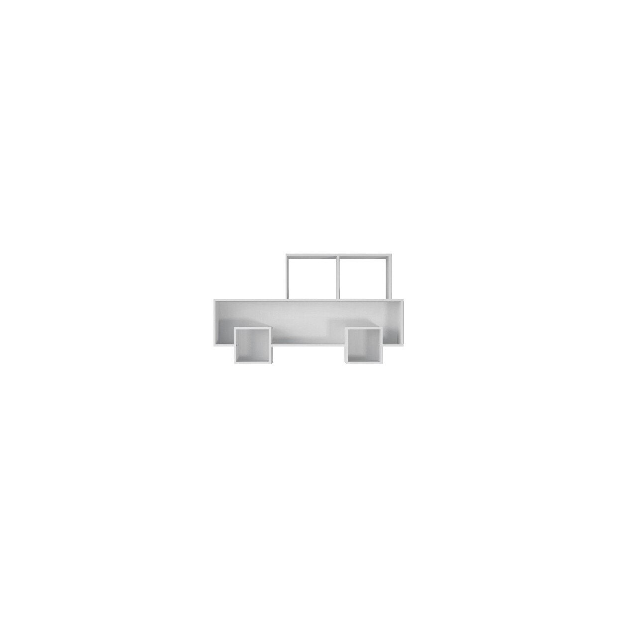 Raft pentru carti Homemania, 134 x 22 x 78 cm, Lemn, Alb