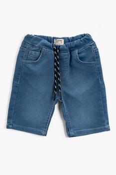 KOTON, Pantaloni scurti din amestec de bumbac cu snur, Albastru/Negru/Alb, 116-122 CM KOTON, Pantaloni scurti din amestec de bumbac cu snur, Albastru/Negru/Alb, 116-122 CM