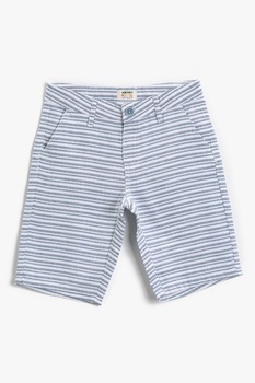 KOTON, Pantaloni scurti de bumbac cu imprimeu, Albastru/Alb, 122-128 CM KOTON, Pantaloni scurti de bumbac cu imprimeu, Albastru/Alb, 122-128 CM
