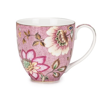 Cana din portelan , roz, colectia Fleurs, 330 ml Cana din portelan , roz, colectia Fleurs, 330 ml