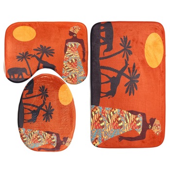 Set 3 Covorase Baie FizioTab, Antiderapante, Model Africa Set 3 Covorase Baie FizioTab, Antiderapante, Model Africa