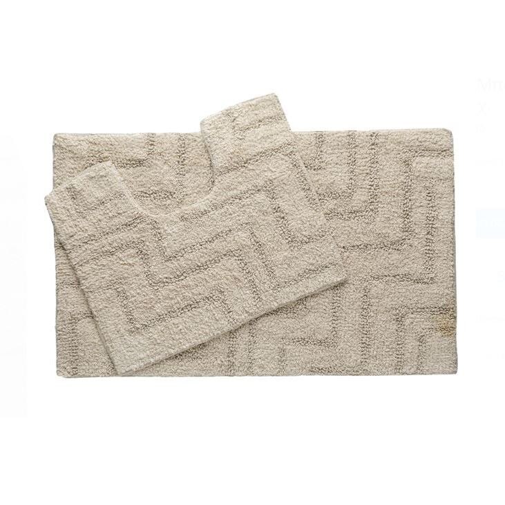 Set covorase de baie din bumbac, bej, SG, 80x50 cm / 50x40 cm