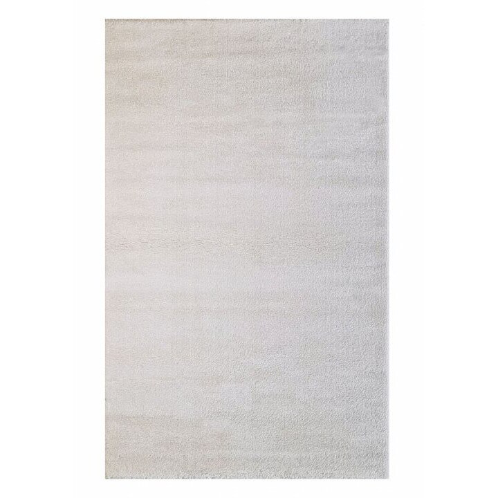 Covor Karacahan Gold Shaggy 01800A White/ White, 160X230 cm, 30 mm inaltime fir, Placut la atingere