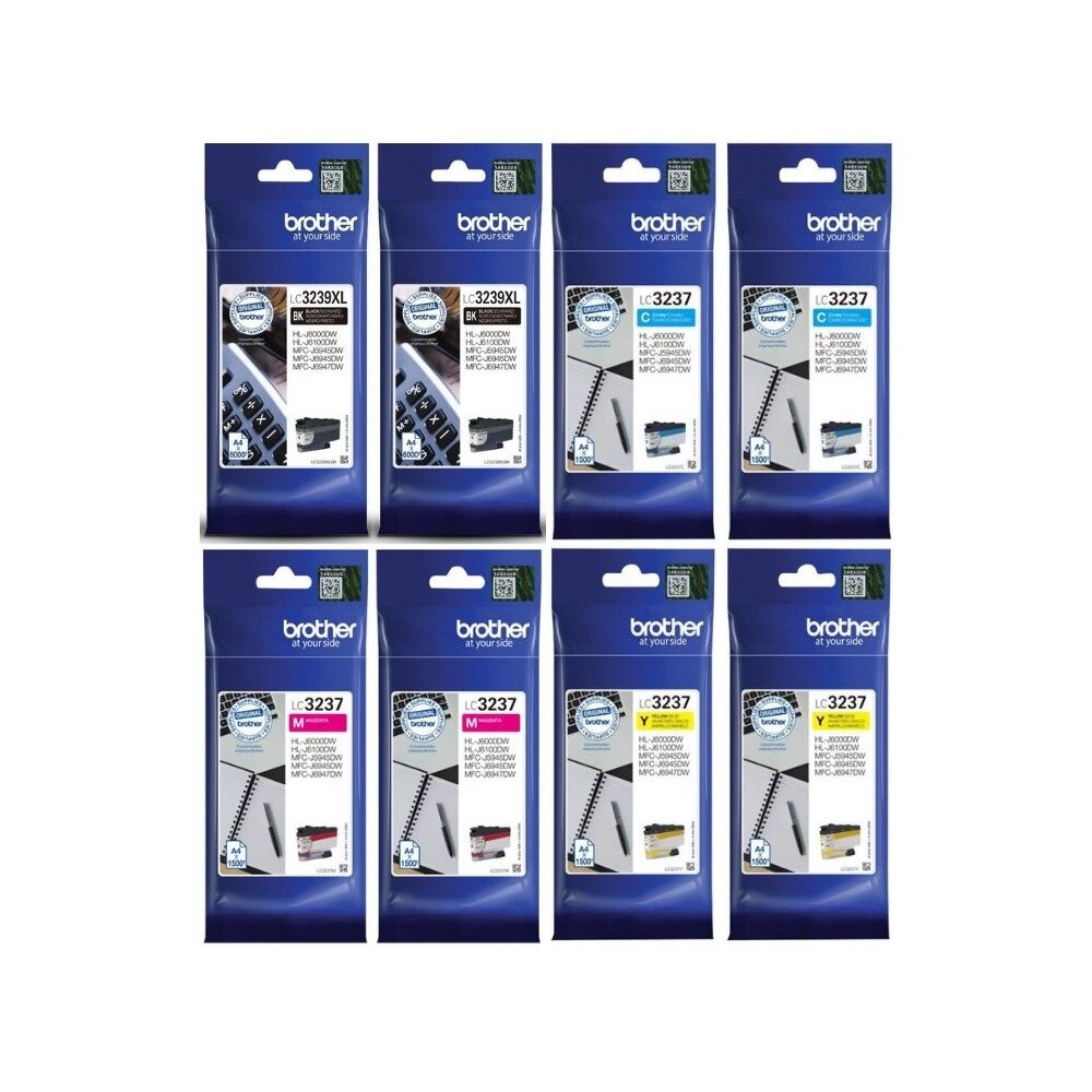 Set Cartus cerneala Brother Original 2x LC3239XLBK Negru 2x LC3237C Cyan 2x LC3237M Magenta 2x LC3237Y Galben 21000 pagini