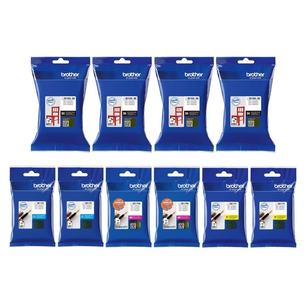 Set Cartus cerneala Brother Original 4x LC3619XLBK Negru 2x LC3617C 2x LC3617M Magenta 2x LC3617Y Galben 15300 pagini