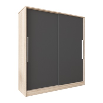 Dulap 2 usi glisante Zambac Modella, stejar negru, 160 x 180 x 53 cm, pal 18 mm Dulap 2 usi glisante Zambac Modella, stejar negru, 160 x 180 x 53 cm, pal 18 mm