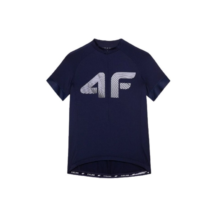 Férfi kerékpáros mez, 4F, gyorsan száradó 4FDry technológia, napszűrő UPF 50+, sötétkék